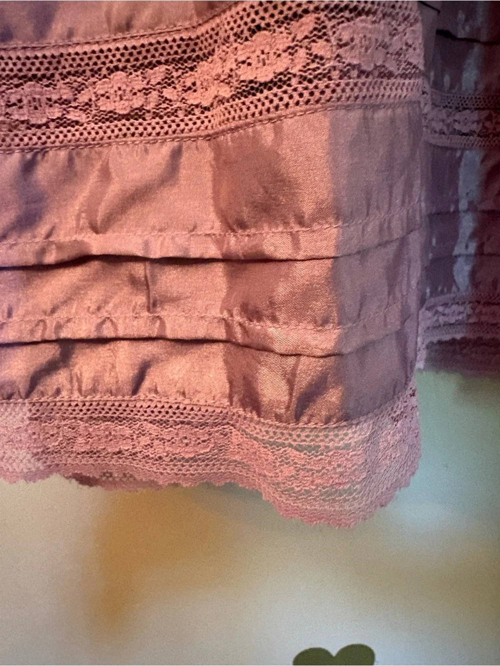 April Cornell Lavender Silk Blend Lace Tiered Maxi Skirt Size XL - Picture 7 of 12